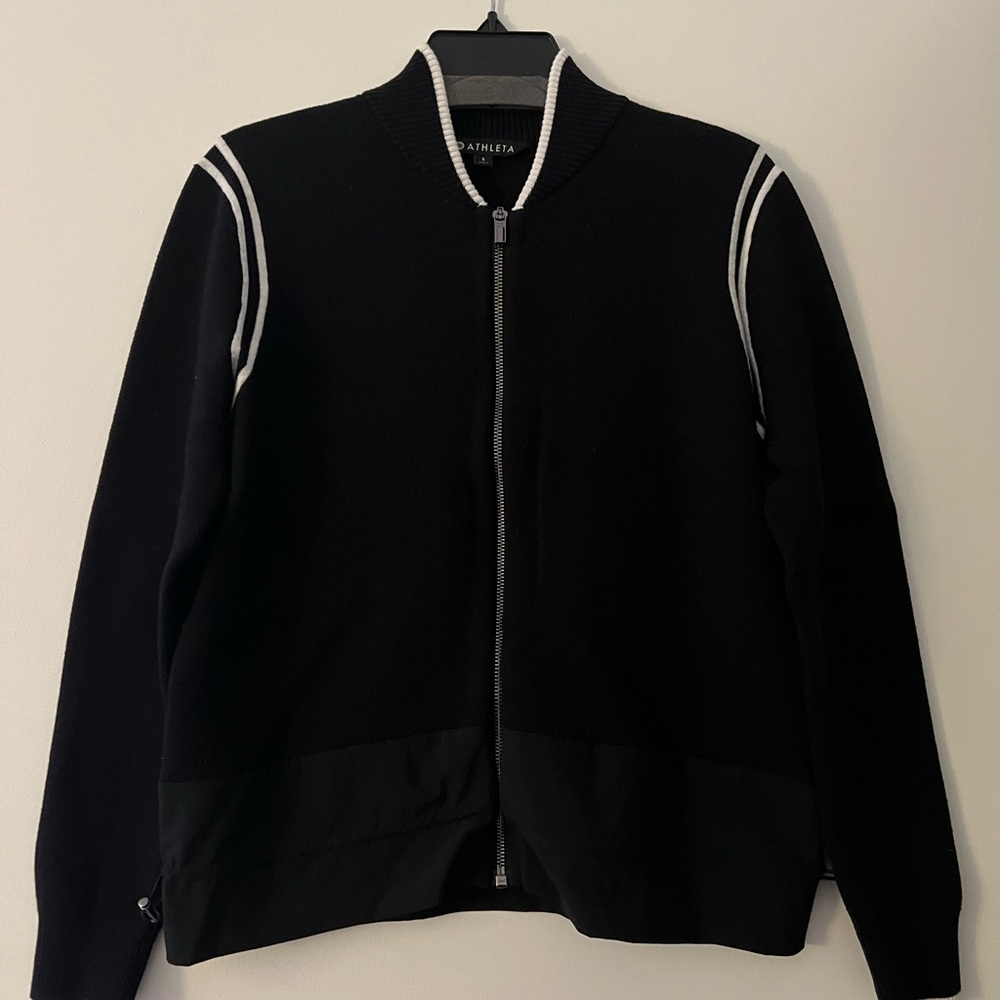 Athleta Black and Gray Men's Zip Up Sweater